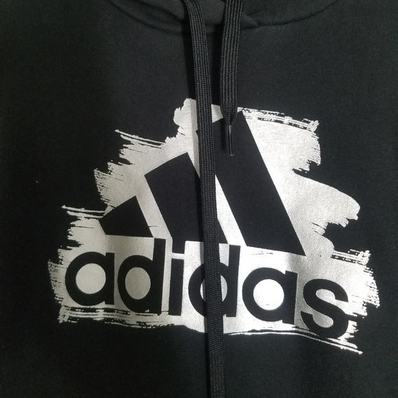Adidas black hooded sweatshirt size large - Picture 3 of 7